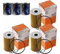 3X Original MAHLE / KNECHT Filtro Olio OX 351D + 3X SCT Flush Motore