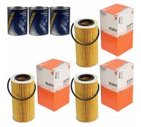 3X Original MAHLE / KNECHT Filtro Olio OX 370D + 3X SCT Pulizia Motore