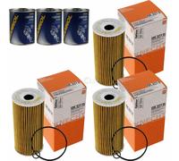 3X Original MAHLE / KNECHT Filtro Olio OX 377D + 3X SCT Pulizia Motore