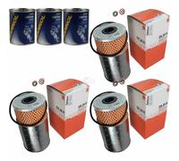 3X Original MAHLE / KNECHT Filtro Olio OX 38D + 3X SCT Flush Motore