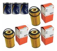 3X Original MAHLE / KNECHT Filtro Olio OX 401D + 3X SCT Flush Motore