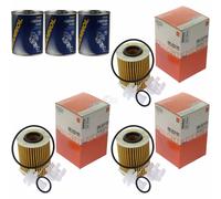 3X Original MAHLE / KNECHT Filtro Olio OX 413D1 + 3X SCT Flush Motore