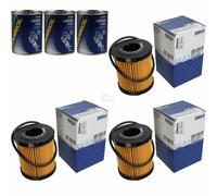 3X Original MAHLE / KNECHT Filtro Olio OX 418D + 3X SCT Flush Motore