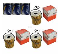 3X Original MAHLE / KNECHT Filtro Olio OX 422D + 3X SCT Flush Motore