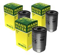 3X Original MANN-FILTER Filtro Carburante WK 842/15