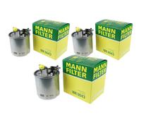 3X Original MANN-FILTER Filtro Carburante WK 9043