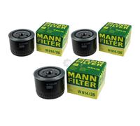 3X Original MANN-FILTER Filtro Olio W 914/26