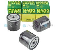 3X Original MANN FILTER ÖLFILTER W712/52 Per VW FOX (5Z1, 5Z3) - 1.4 75 PS