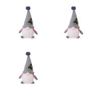 3X Ornamento Natalizio Lavorato un Maglia Bambola Rudolph Illumina6421