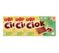 3X Oro Ciok Biscotto Snack con Tavoletta di Cioccolato alla Nocciola 250g [3 Confezioni]