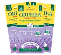 3x Orphea Salvalana Sacchetti Profumati per Cassetti Protegge Lana e Fibre Naturali al Profumo di Lavanda Maillette - 3 Confezioni da 3 Sacchetti Ognuna