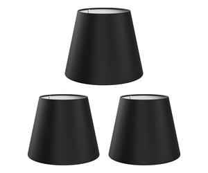 3x paralume in tessuto di lino nero Ø 200 mm