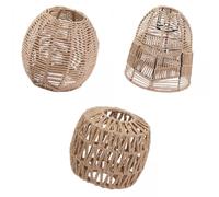 3x Paralume Per Lampada A Sospensione Retrò Paralume In Rattan Intrecciato A
