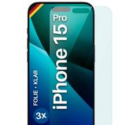 3x Pellicola Protettiva per Apple iPhone 15 Pro Protezione Schermo HD Traspar...