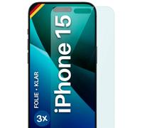 3x Pellicola Protettiva per Apple iPhone 15 Protezione Schermo Pellicola Cell...