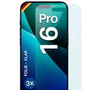 3x Pellicola Protettiva per Apple iPhone 16 Pro Protezione Schermo HD Traspar...