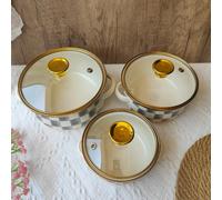 3x Pentola smaltata per stufato, fagioli, pentola a fuoco lento, stoviglie,