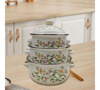 3x Pentole per brodo smaltate dal design vintage, per cucina e ristorante