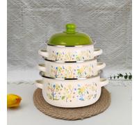 3x Pentole smaltate con manici Pentole per cucinare Cucina Ristorante
