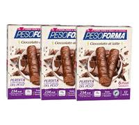 3X Pesoforma Barette al Gusto di Cioccolato Latte con Vitamine e Minerali - Barette Per il Controllo del Peso 372gr [3 confezioni]