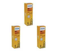 3X Philips Vision H3 Alogena Fino Al 30% In Più Luce 55W 12V Lampadine Auto