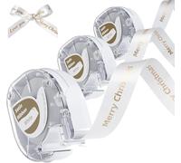 3X Phomemo P12 nastro di raso originale Compatibile con Dymo Letratag LT-100T LT-100H 200B Etichettatrice per regali matrimoni confezioni regalo fai da te, per stampante P12 Pro/LT12 Bianco