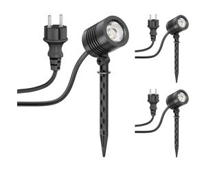 3x Piccolo faretto da giardino a LED con picchetto di terra TARL per esterni