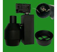 3x Pista / Binario Montata a Soffitto Spot Luce Prospex Spot Midi Progetto Nero