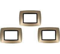 3X Placca Oro Tre Moduli compatibile con Bt Living International SD88003-12