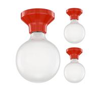 3x plafoniera/porta lampada ELEKTRA in porcellana rossa lucida 1x E27 max. 300W