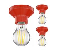 3x plafoniera/porta lampada ELEKTRA in porcellana rossa lucida 1x E27 max. 300W