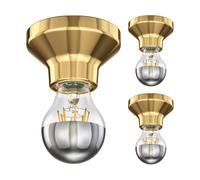 3x plafoniera/porta lampada ELEKTRA porcellana oro lucido 1x E27 max. 300W