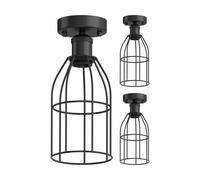 3x plafoniera/porta lampada RETRA nero opaco 1x E27 max. 60W