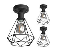 3x plafoniera/porta lampada RETRA nero opaco 1x E27 max. 60W