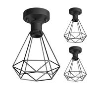 3x plafoniera/porta lampada RETRA nero opaco 1x E27 max. 60W
