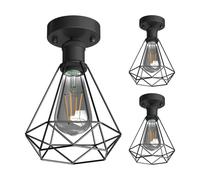 3x plafoniera/porta lampada RETRA nero opaco 1x E27 max. 60W