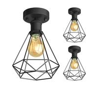 3x plafoniera/porta lampada RETRA nero opaco 1x E27 max. 60W