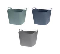 3x Plastica Flessibile Cestino Conservazione 25 L Con Maniglie Cestino per Casa