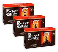 3X Pocket Coffee Espresso Formato Tascabile con 10 Praline di Finissimo Cioccolato e Caffe 100% Arabica 125g [3 Confezioni]