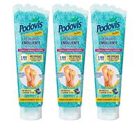 3x Podovis Pediluvio Emolliente Effetto Velluto Purifica Deterge Ammorbidisce Ispessimenti e Callosità con Mirtillo e Carbone Attivo Dermatologicamente Testato - 3 Flaconi da 150ml ognuno