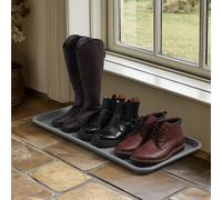 3x Porta Scarpe Ingresso Casa Portascarpe Vassoio Plastica Asciuga Scarpe Grigio