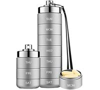 3X(Portapillole nel Metallo Settimanale,Portapillole da Viaggio Impermeabil1156