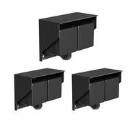 3x Presa a muro PIWI per esterno IP44 2-gang nero orizzontale