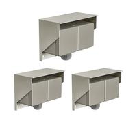 3x Presa a muro PIWI per esterno IP44 a 2 vie in acciaio inox orizzontale