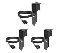 3x presa da giardino a colonna PIWI con picchetto a terra per esterni IP44