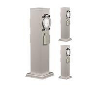 3x presa da giardino a colonna POLLY per uso esterno IP44 timer/timer a 3 vie