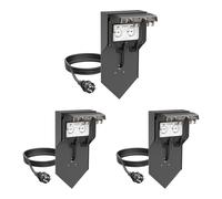 3x presa da giardino a colonna POXO per uso esterno IP65 a 2 ingressi in acciaio