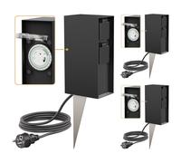 3x presa da giardino POMI per esterni IP44 timer/interruttore orario 2-fold