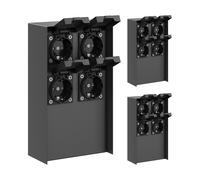 3x presa da giardino POMI per esterno IP44 a 4 vie in acciaio inox antracite