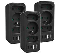 Maclean MCE248 F/B Multipresa 2x USB A, 2x USB C PD 20W, 3 pezzi
